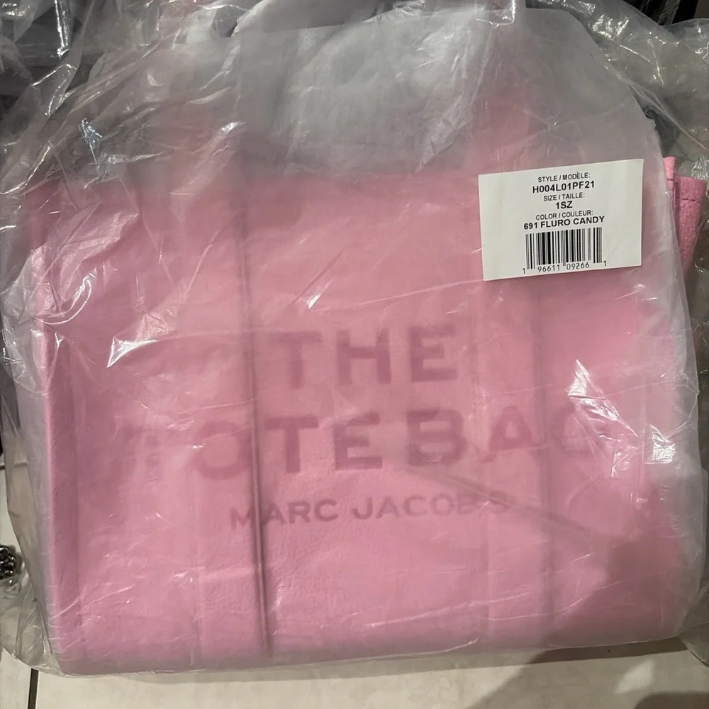 NWT Marc Jacobs bow Pink The Tote Bag –Leather Top-Handle & Crossbody - Medium - Picture 4 of 5